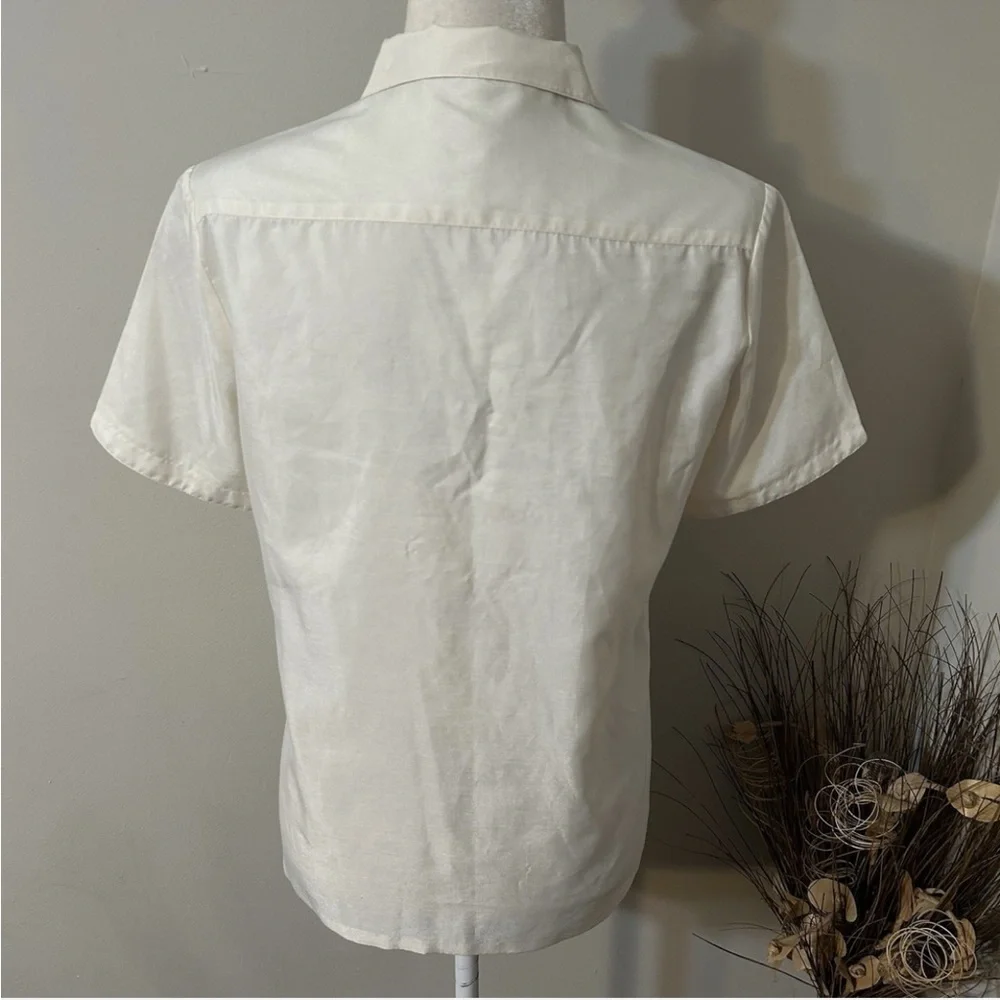 Lady Manhattan 1950s Silkhana Classic White Short Sleeve - Picture 2 of 7